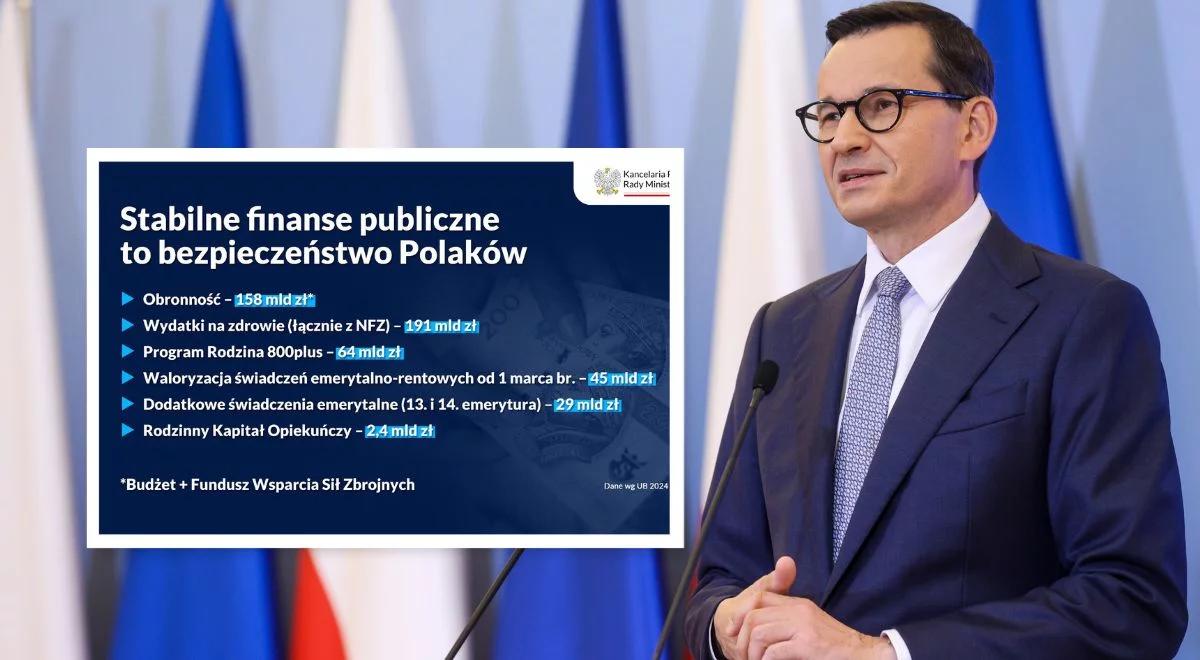 Premier Morawiecki: pieniądze na wszystkie obietnice PiS są zapewnione w budżecie