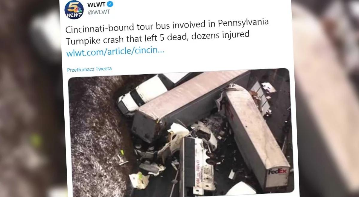 USA: tragiczny karambol na autostradzie. Są zabici, dziesiątki rannych