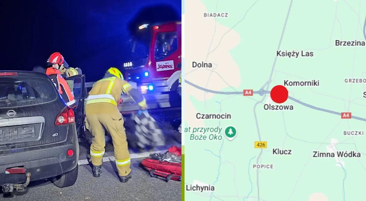 Groźny wypadek na A4. Zamknięto odcinek autostrady w kierunku Katowic