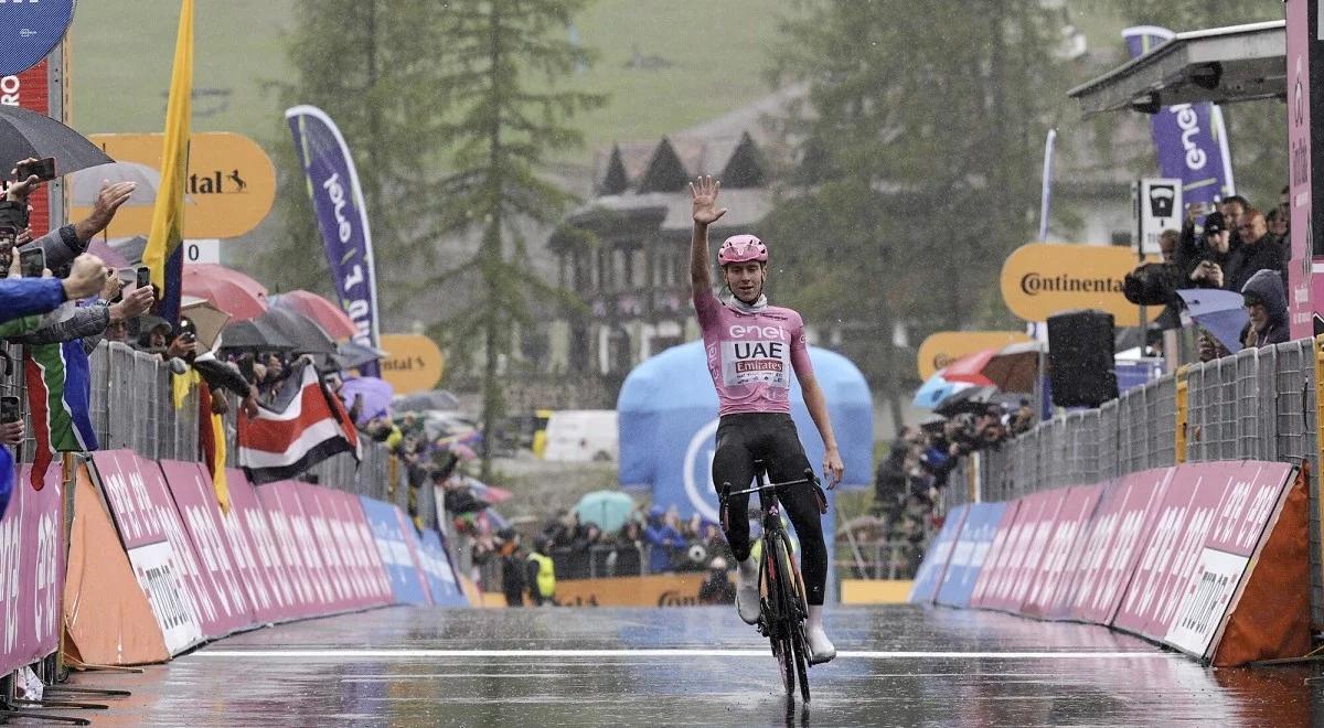 Giro d'Italia. Pogoda skróciła trasę, Majka pomógł Pogacarowi. Słoweniec wygrał 16. etap