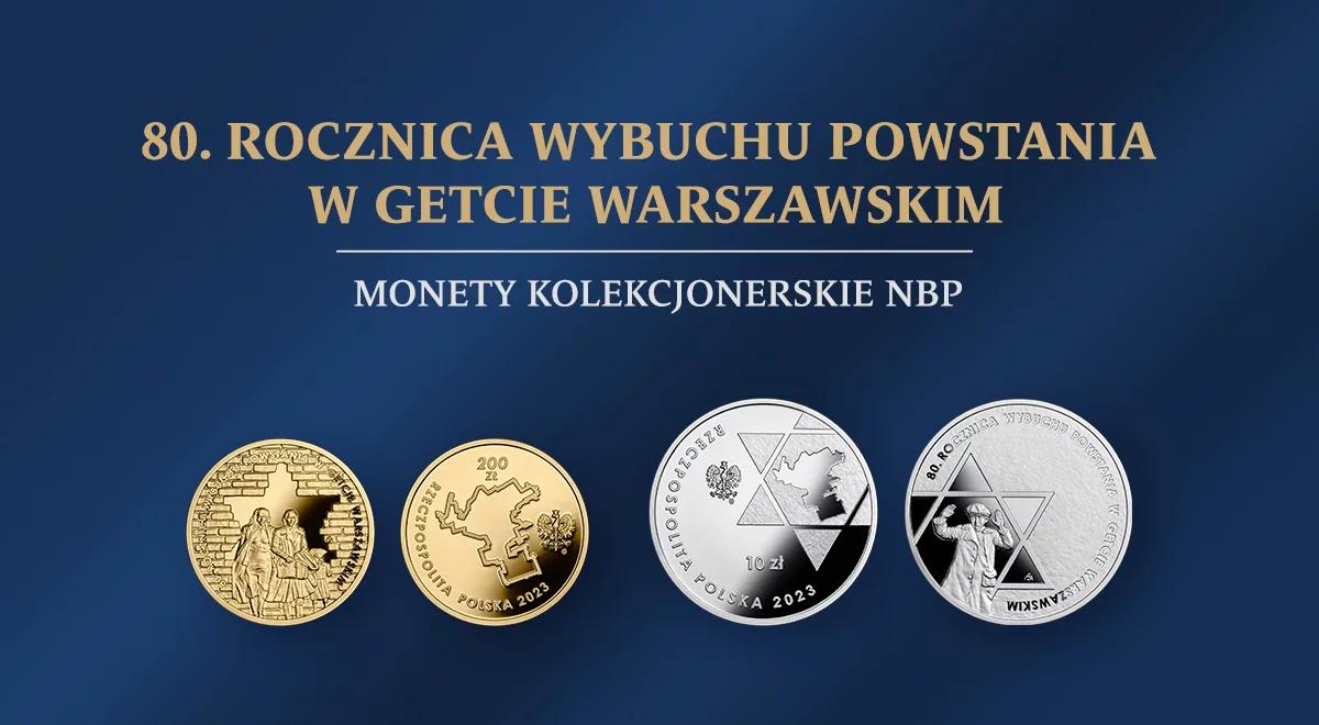"80. rocznica wybuchu powstania w getcie warszawskim" - złota i srebrna moneta kolekcjonerska NBP