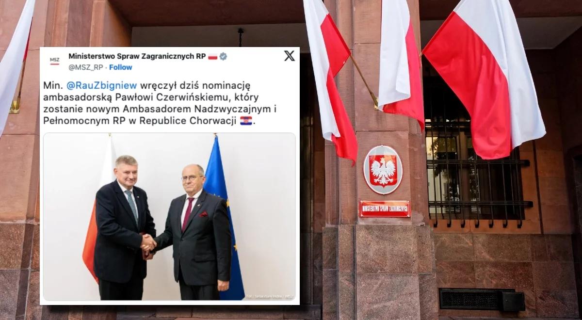 Nowy ambasador RP w Chorwacji. Zastąpi Andrzeja Jasionowskiego