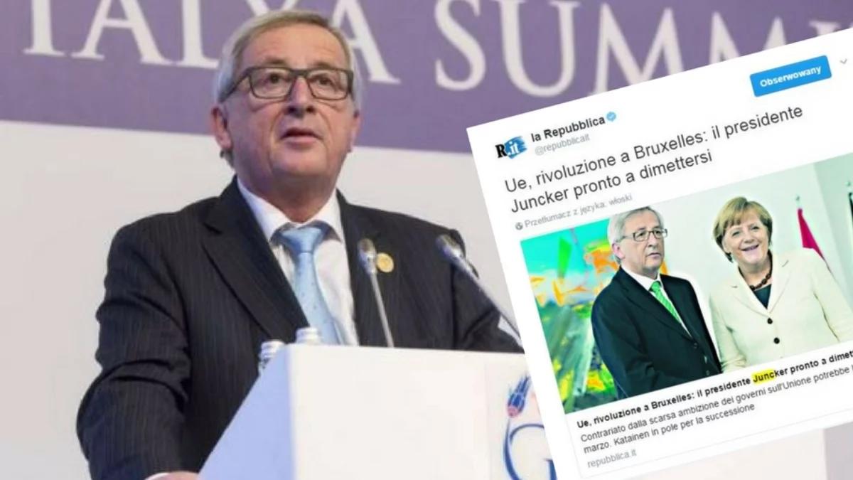 KE zaprzecza jakoby Juncker nosił się z zamiarem rezygnacji