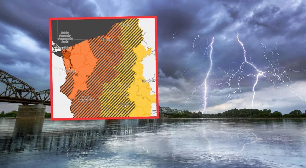 Potężne uderzenie, pomarańczowe alerty. Sprawdź, gdzie jest burza [MAPA]