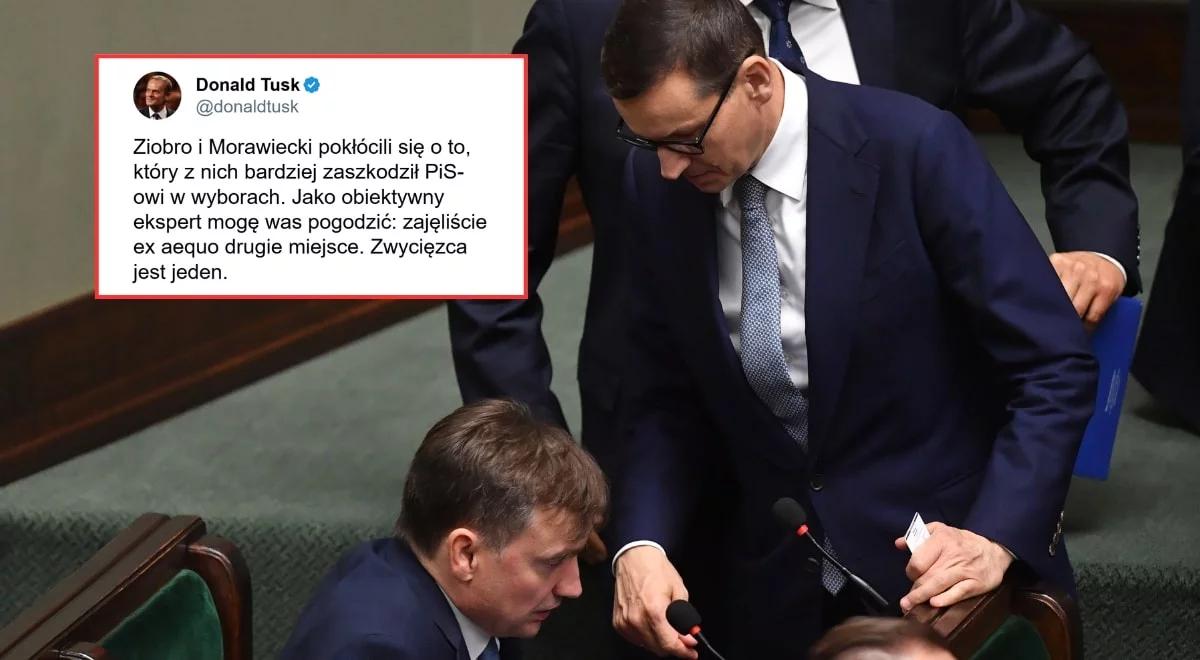 Tusk do Ziobry i Morawieckiego: zajęliście ex aequo drugie miejsce