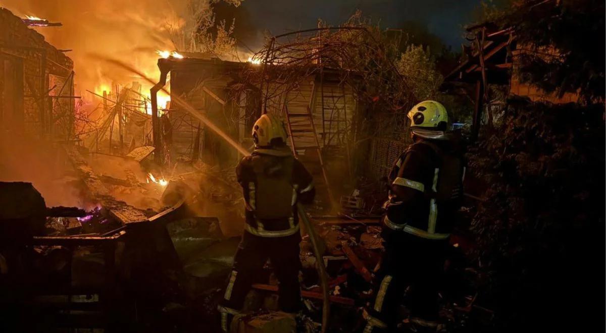 Drony nad Ukrainą. Nocne pożary i ranni w Kijowie