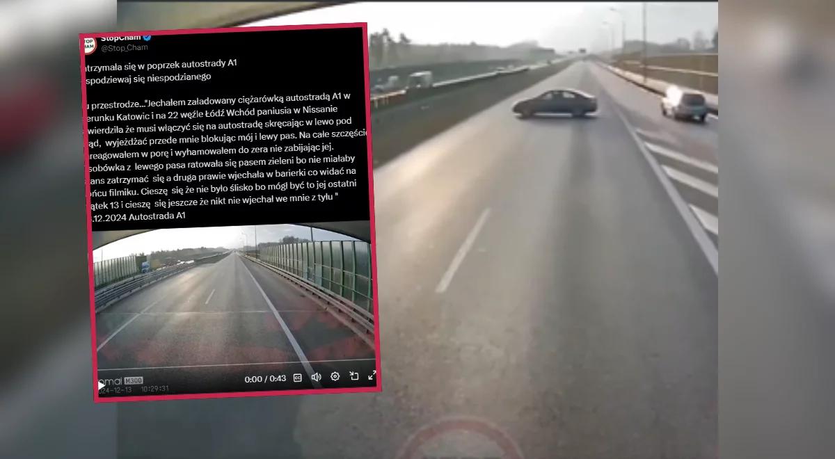 Piątek trzynastego na autostradzie A1. Mogło skończyć się tragedią