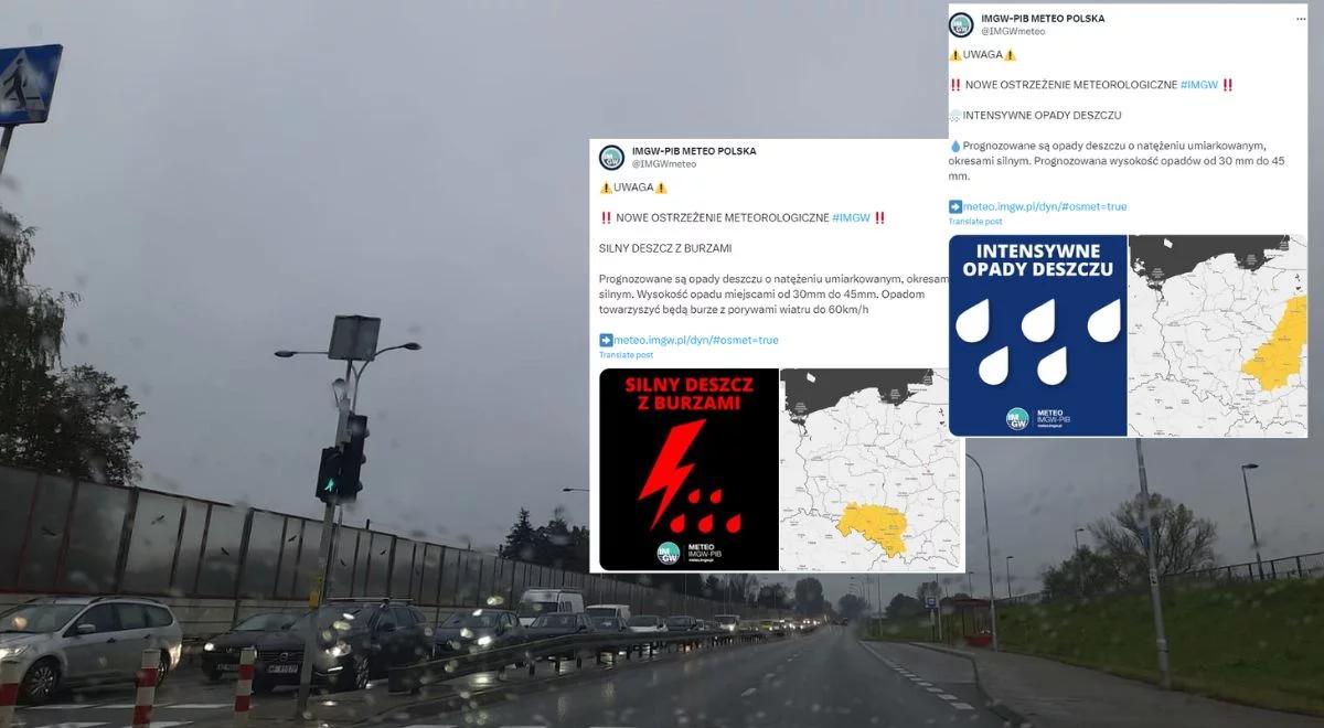 Silny deszcz w centrum, burze na południu kraju. IMGW wydało ostrzeżenia   