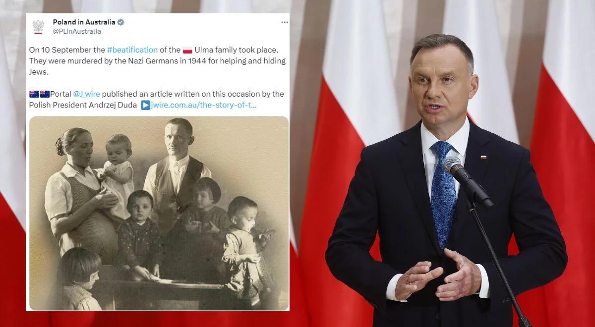 Prezydent Duda na łamach portalu społeczności żydowskiej: mimo groźby śmierci, Polacy ocalili życie tysięcy Żydów