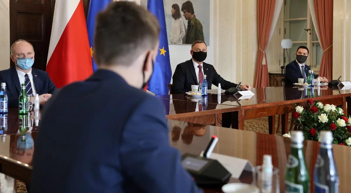 "Rozmowy dotyczyły sytuacji studentów w czasie pandemii". Prezydent spotkał się z przedstawicielami NZS