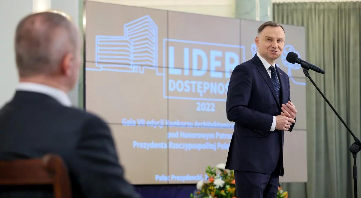 Konkurs Architektoniczno-Urbanistyczny "Lider Dostępności". Prezydent Duda: dzięki tym rozwiązaniom Polska pięknieje