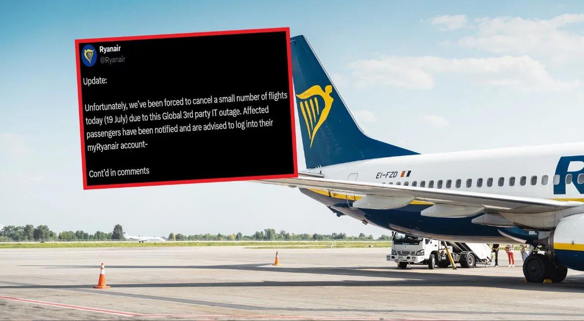 Problemy linii lotniczych po awarii Microsoftu. Ryanair o odwołanych lotach