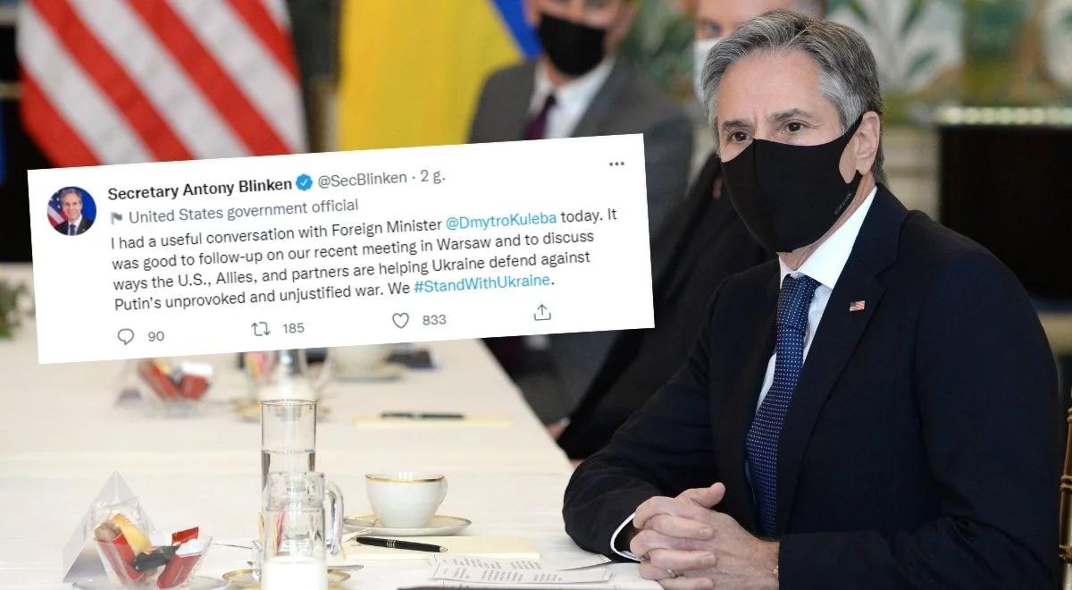 "Stoimy przy Ukrainie". Antony Blinken porozmawiał z Dmytro Kułebą o pomocy USA i sojuszników