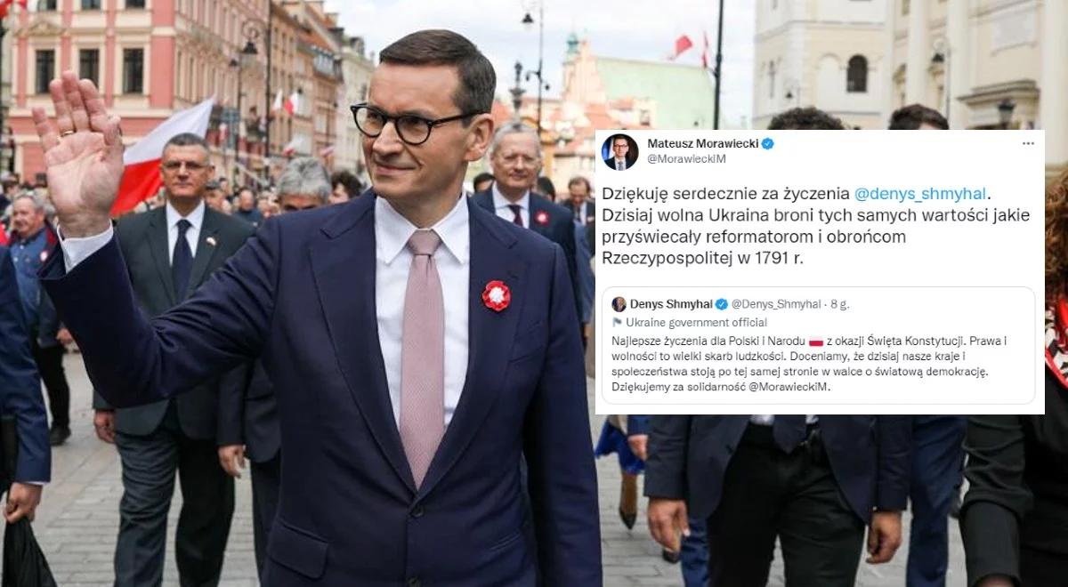 Mateusz Morawiecki odpowiedział na życzenia premiera Ukrainy. "Bronicie tych samych wartości"