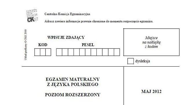 Matura 2012. Język polski na poziomie rozszerzonym - arkusze