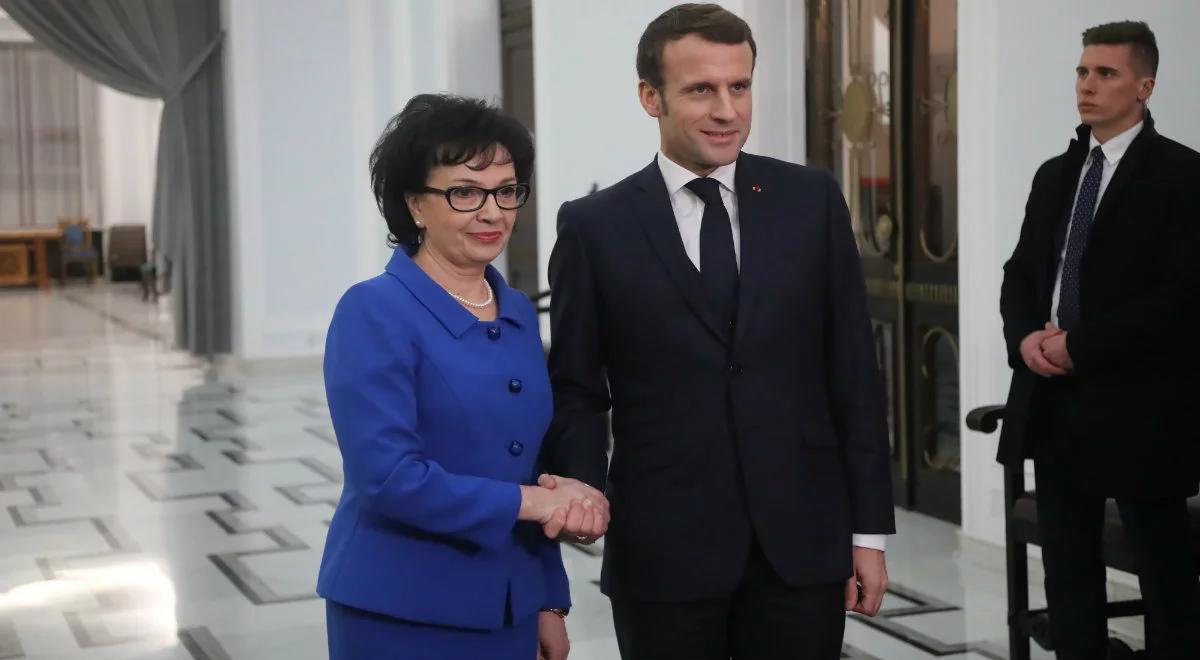 Spotkanie Macrona z marszałek Sejmu. Rozmowy o współpracy i Trójkącie Weimarskim