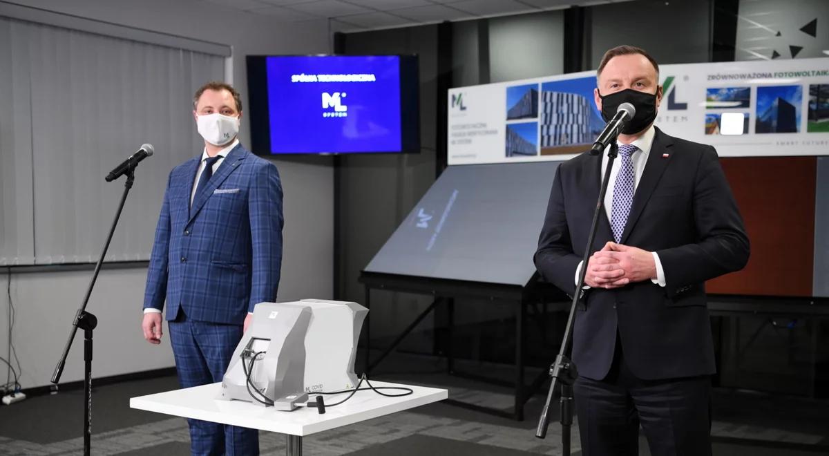 Polska firma stworzyła urządzenie wykrywające koronawirusa w oddechu. Prezydent: to dla nas wielka duma