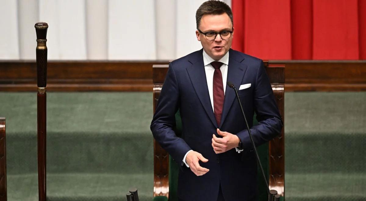 "Ma się zmienić nie tylko partia, ale ma się zmienić polityka". Szymon Hołownia wybrany na marszałka Sejmu