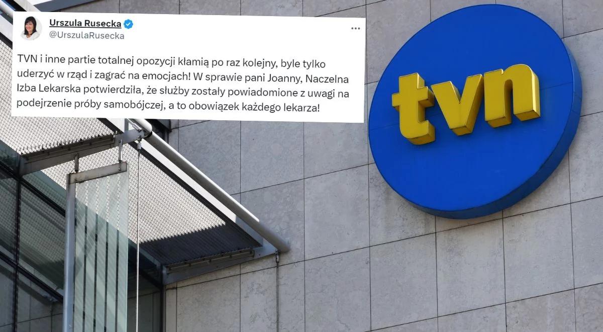 Urszula Rusecka: TVN kłamie po raz kolejny, byle tylko uderzyć w rząd i zagrać na emocjach