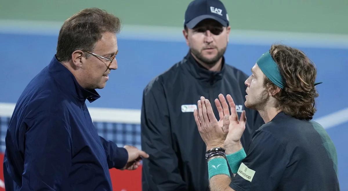 ATP Dubaj: Andriej Rublow zdyskwalifikowany. Krewki Rosjanin naubliżał sędziemu [WIDEO]