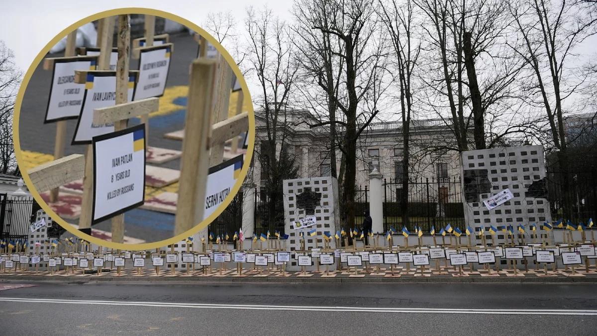 Druga rocznica pełnoskalowej wojny w Ukrainie. Wymowna manifestacja przed ambasadą Rosji w Warszawie