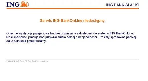 Awaria ING BankOnLine usunięta