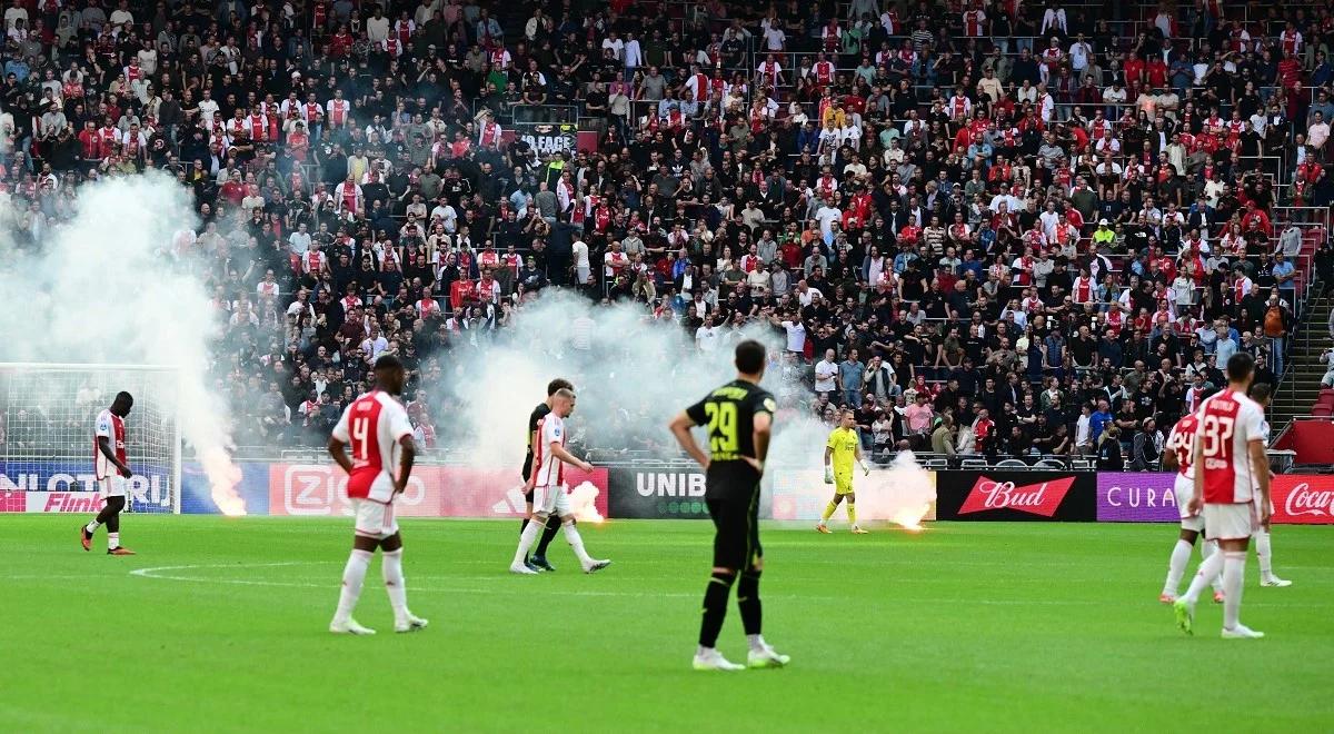 Eredivisie: mecz Ajax - Feyenoord przerwany. Zamieszki w Amsterdamie [WIDEO]