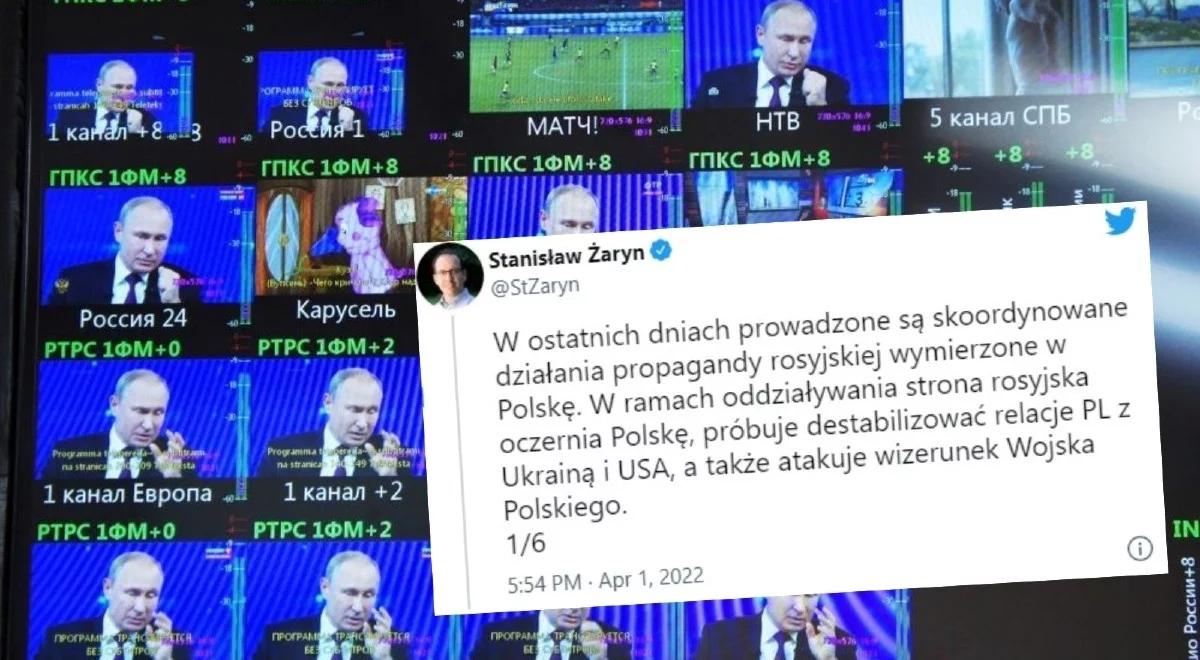 Działania rosyjskiej propagandy przeciwko Polsce. Żaryn wskazuje jej głównie linie