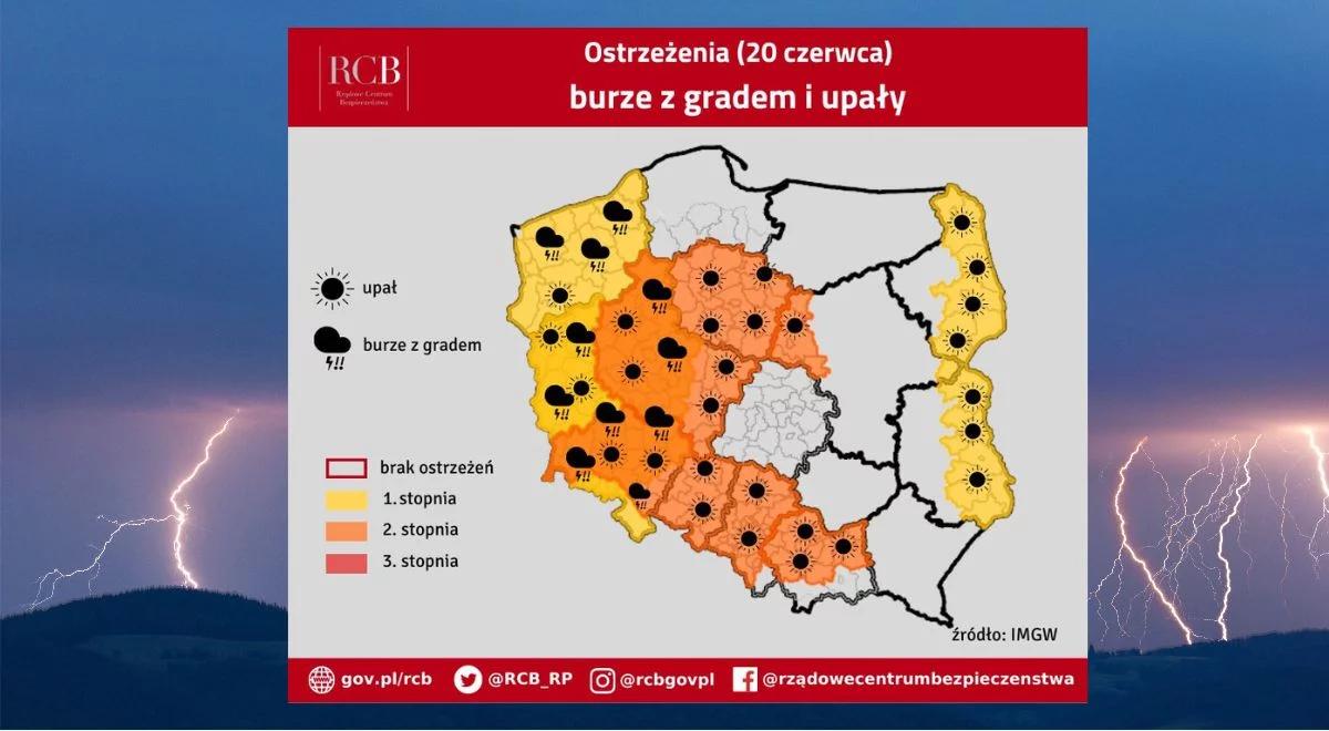 Nawet 32 stopnie i burze z gradem. IMGW i RCB ostrzegają