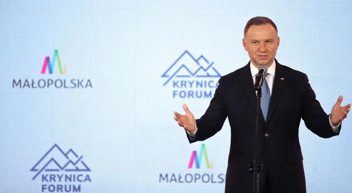 "Krynica Forum '22 - Wzrost i Odbudowa". Andrzej Duda: celem mojej prezydentury było to, by Polakom żyło się lepiej
