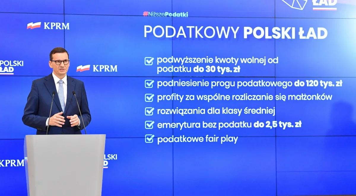 Rząd przyjął pakiet rozwiązań podatkowych związanych z Polskim Ładem. Premier: to historyczna obniżka podatków