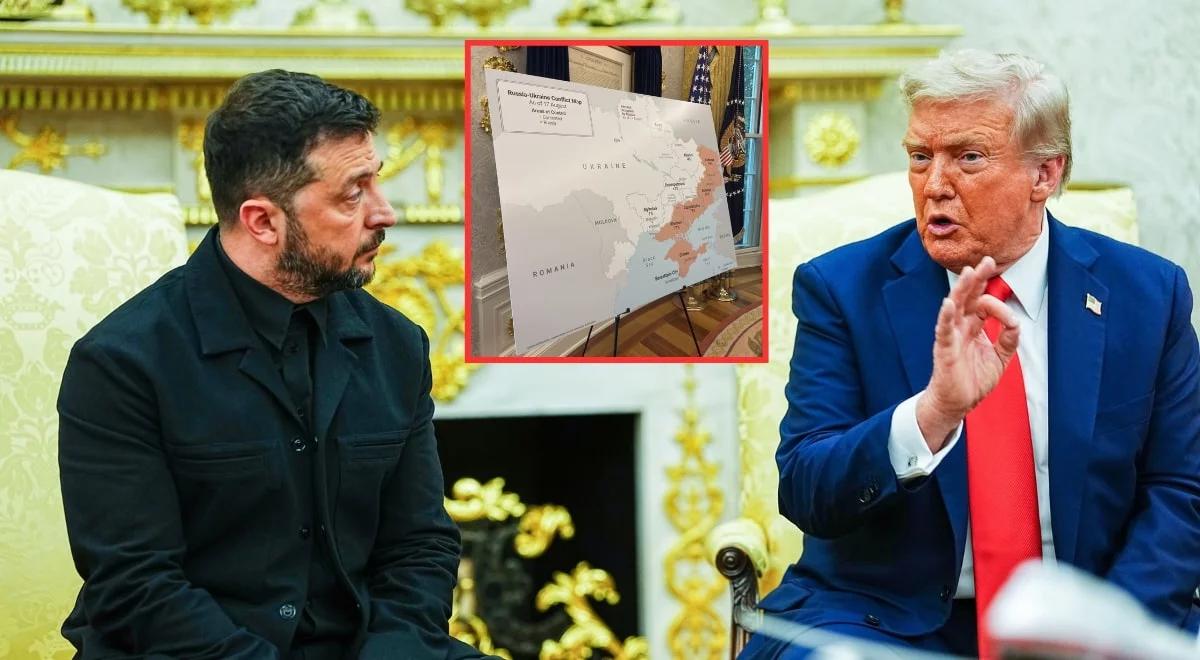 Tajemnicza mapa w Białym Domu. Obok Trump i Zełenski. Już wiadomo, co przedstawia