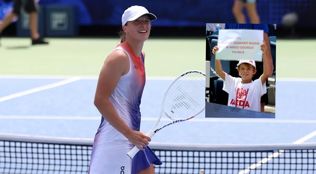 WTA Cincinnati. Iga Świątek zaskoczyła młodego kibica. "Szykuj się na mecz ze mną w mikście"