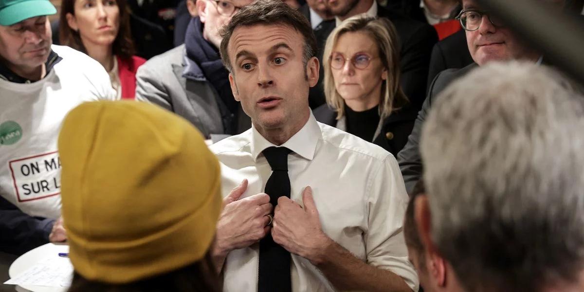 Protesty we Francji. Nerwowa konfrontacja Emmanuela Macrona z rolnikami 