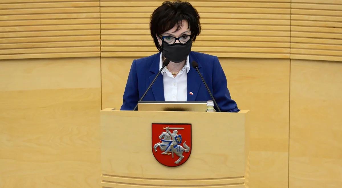 "Konstytucja 3 maja była naszym wspólnym dziełem". Elżbieta Witek w litewskim parlamencie