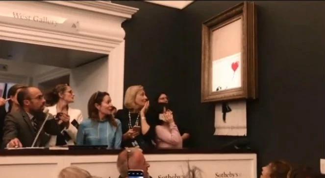 Banksy po aukcji zniszczył obraz. Cena dzieła wzrosła dwukrotnie