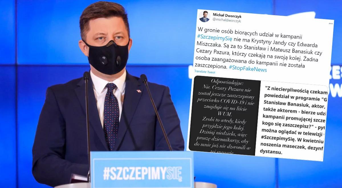 "Nie Janda czy Miszczak". Szef KPRM pokazał prawdziwych ambasadorów szczepionkowej kampanii