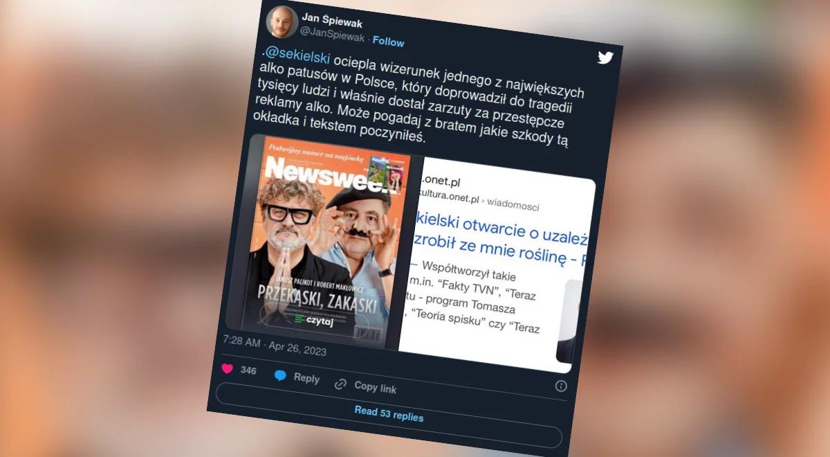 Palikot na okładce "Newsweek Polska". Jan Śpiewak: ocieplanie wizerunku alkopatusa