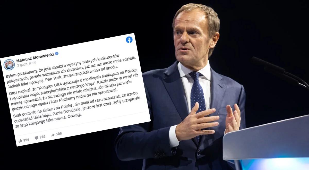"Jeszcze jest czas, by przeprosić za kolejnego fake newsa". Premier odpowiada na wpis Tuska