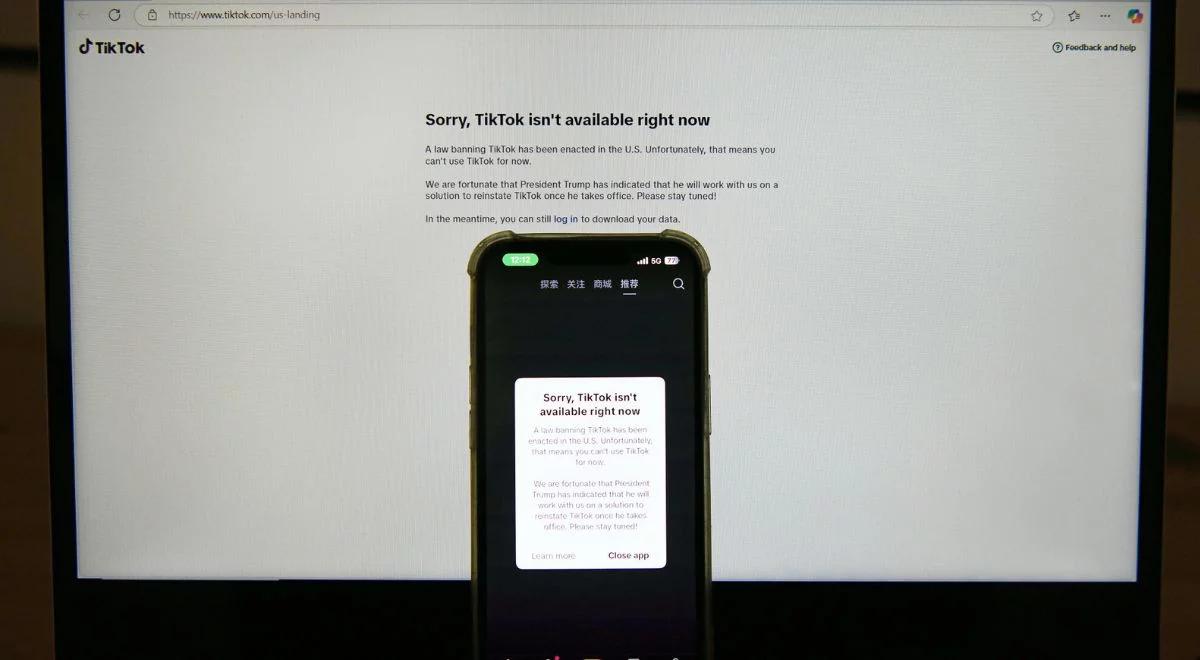 TikTok wyłączony w USA. Użytkownikom ukazał się komunikat