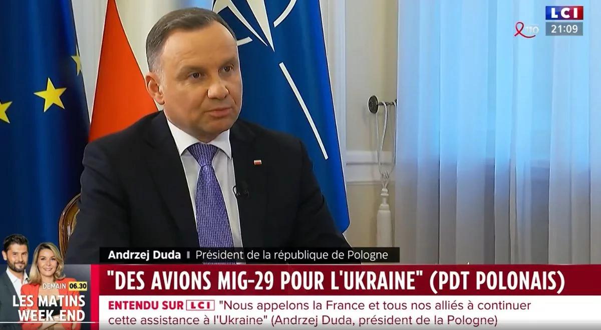 "To zbrodnie, za które winnych należy ukarać". Andrzej Duda we francuskiej telewizji mówił o wojnie na Ukrainie