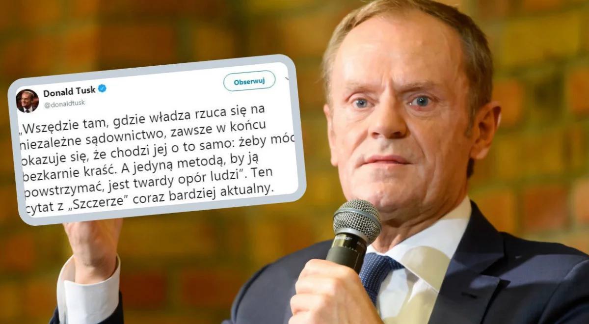 "Jedyną metodą jest twardy opór ludzi". Donald Tusk namawia do protestów