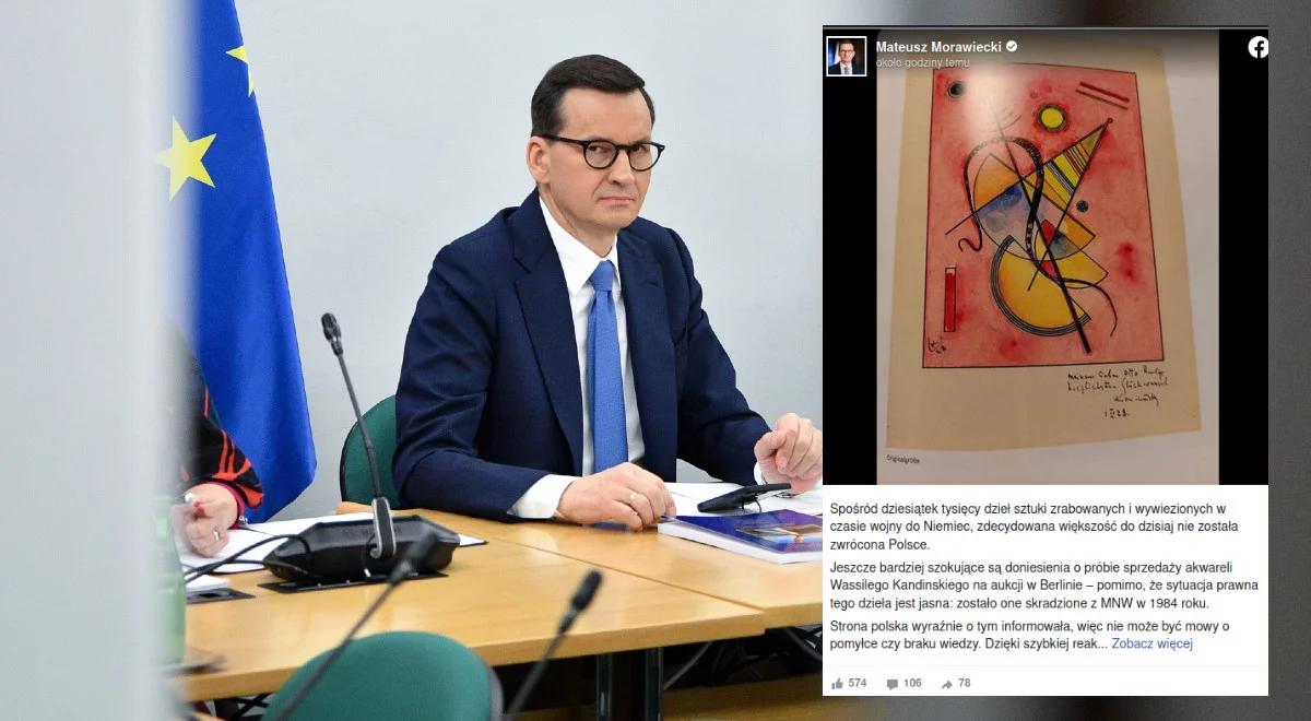 "Łamie zasady zaufania na rynku dzieł sztuki". Premier Morawiecki o sprzedaży "Kompozycji" Kandinskiego