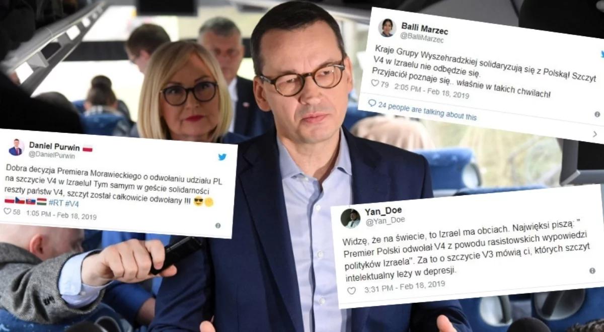 Szczyt V4 w Izraelu odwołany po interwencji Mateusza Morawieckiego. Internauci komentują