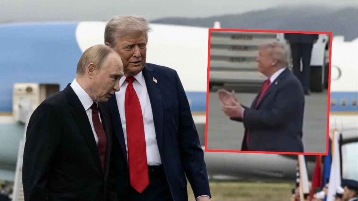 Trump zaczął bić brawo, gdy czekał na Putina