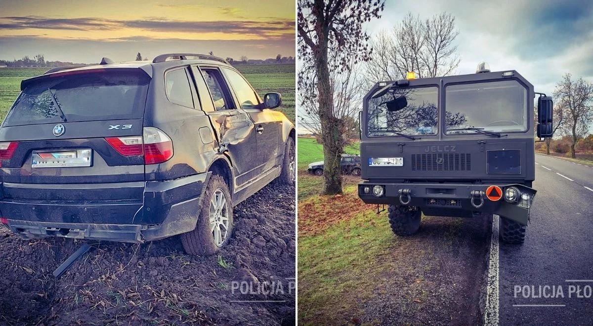 Zarębin. Zderzenie auta z wojskową ciężarówką. Jedna osoba ranna