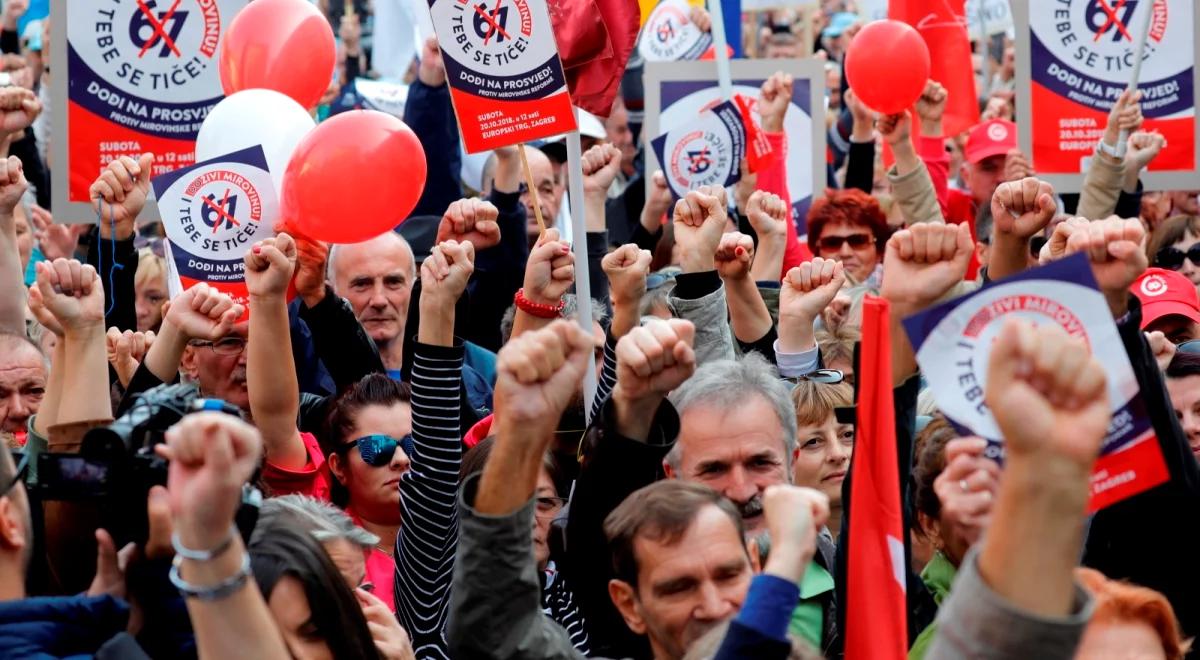 W Chorwacji demonstracja przeciwko planom reformy emerytalnej
