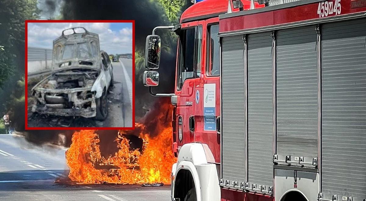 BMW zapaliło się na S8. W środku było dziecko