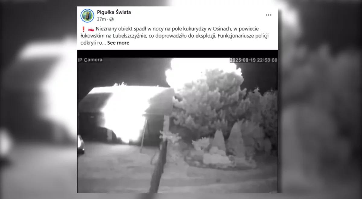 Osiny. Obiekt spadł i eksplodował [NAGRANIE]