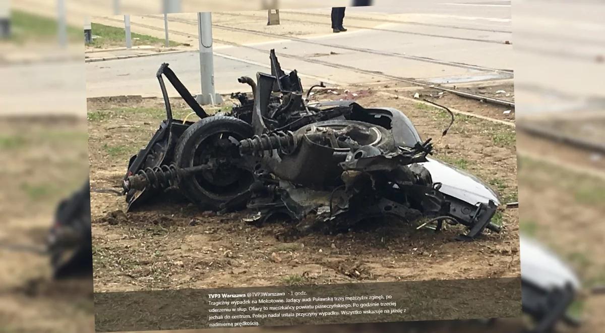 Tragedia na warszawskim Mokotowie. Trzech mężczyzn zginęło w wypadku